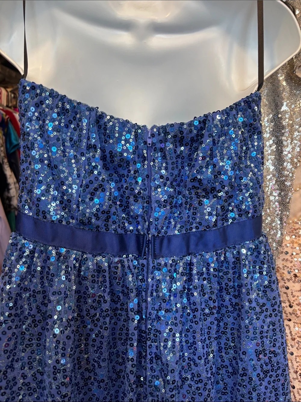 dELiA*s Royal Blue Sequin Strapless Dress with Bow